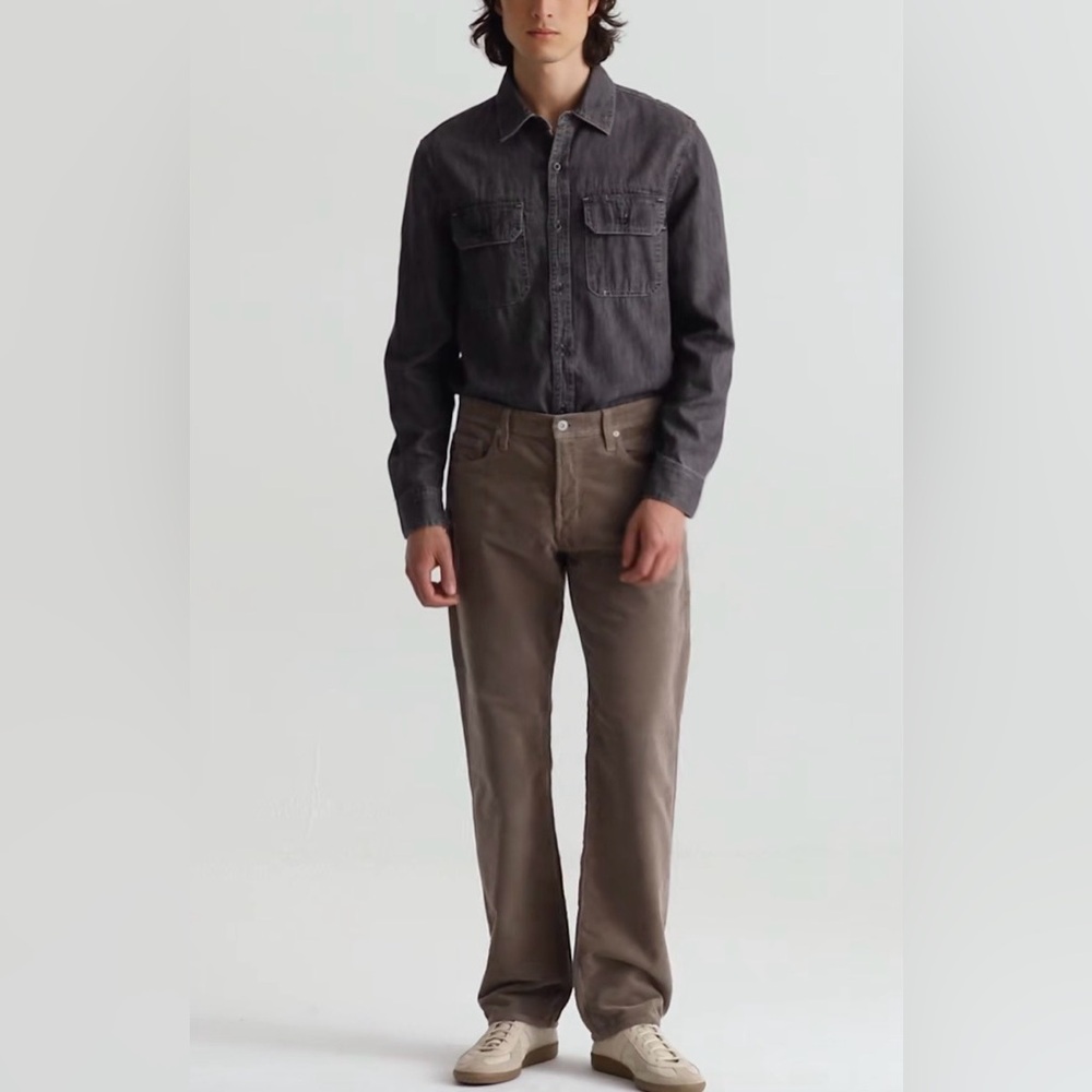AG Protege Store Sample Straight-Leg Corduroy Pants Sz  32 X 34 Ret $215